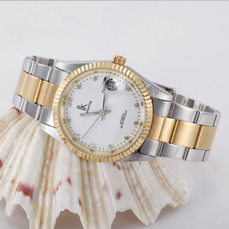 Gouden goedkope automatische diamanten horloges voor heren